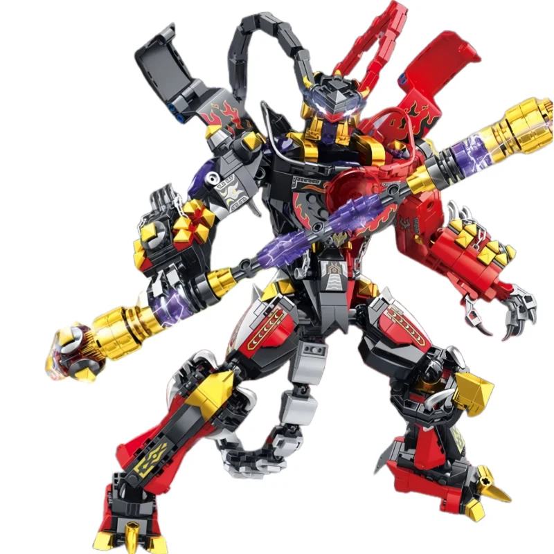 

New Available Chinese Style Deformed Mecha for Boys and Children Assembled Chinese Building Blocks Toy Ornaments Model Gift