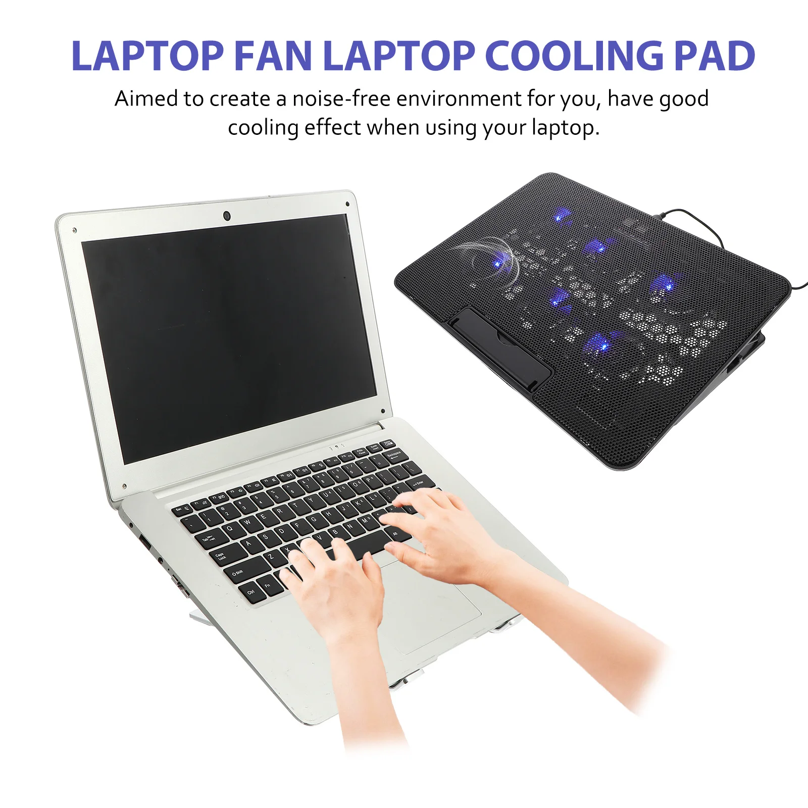

Laptop Cooling Pad with 6 Fans Adjustable Height for Long-Lasting Use in Office Or Travel Scenarios Laptop Fan