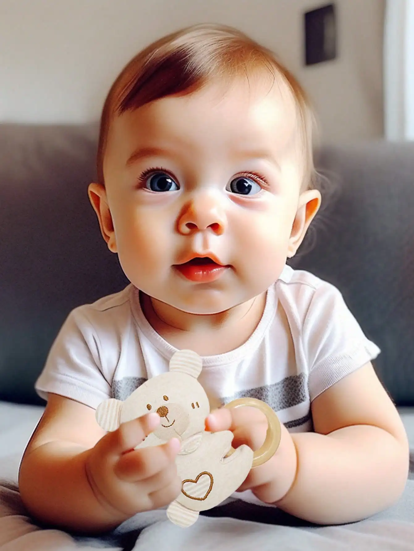Anello per mano carino per bambini adatto per i giocattoli lenitivi neonatali dell'anello per le mani possono morsi il regalo di compleanno del bambino