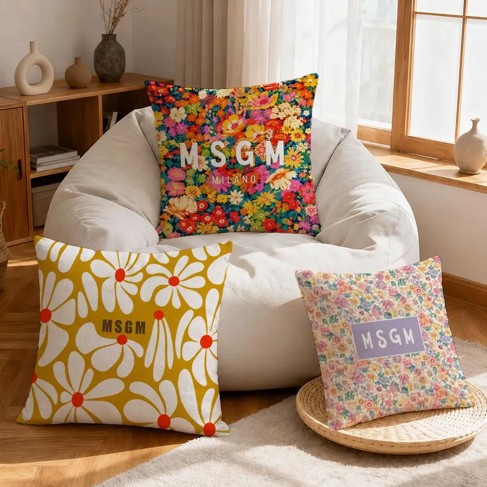 Brand MSGM Cushion Cover Linen Anti-Mite Antibacterial Cushion Cover Invisible Zipper Sofa Decor