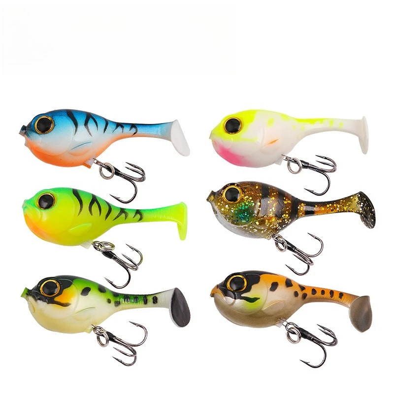 Leurre souple en Silicone artificiel de haute qualité, 6cm, 9.5g, avec crochet, Balloonfish Deraball, pour tous les poissons, crochet de qualité Pesca, 1 pièce