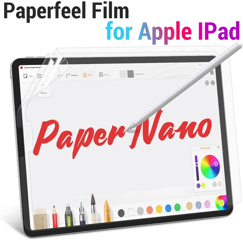 Paper Feel Films PET Matte Screen Protector for Apple IPad 9 8 7 6 Mini 7 6 5 IPad Pro Air 4 5 Paper Touch Screen Painting Film