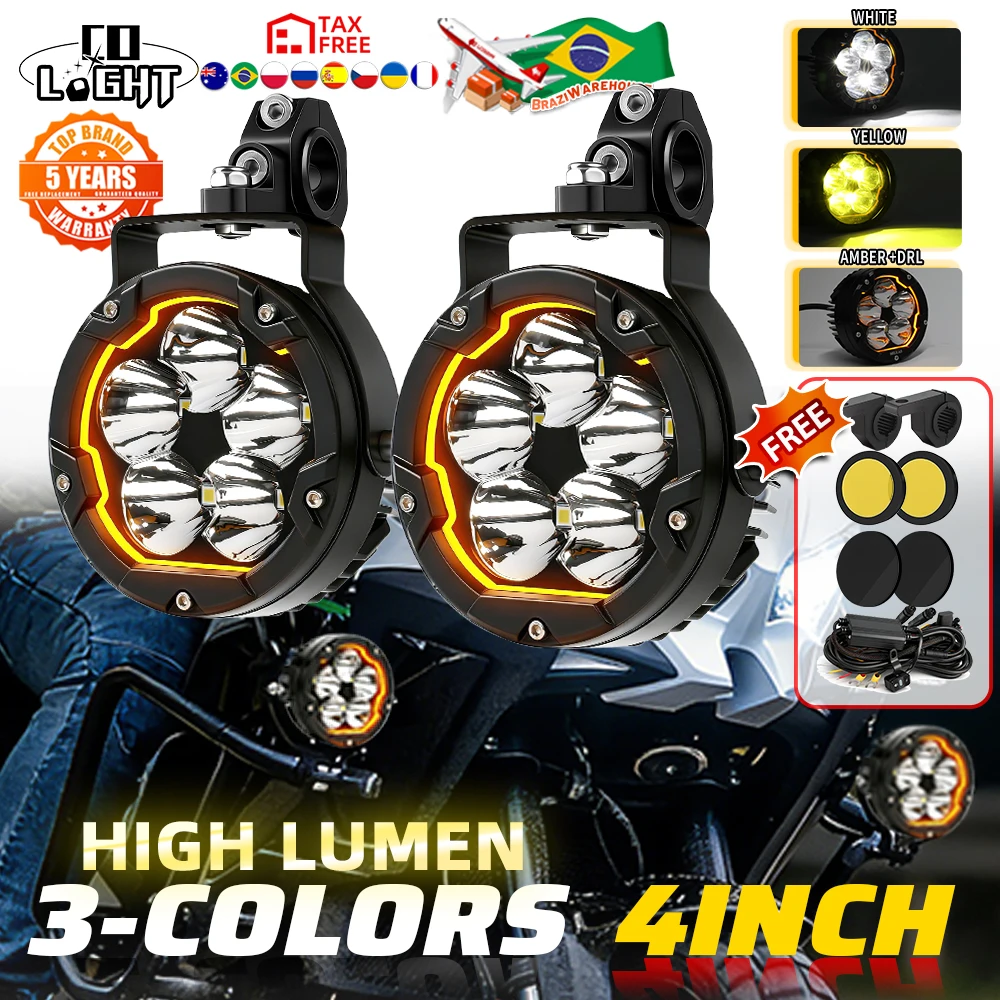 CO LIGHT 4” Motorcycles Fog Lamp Led Auxiliary Driving Light For BMW R1200GS R1250GS LC ADV R 1200GS F800GS F700GS off-road use
