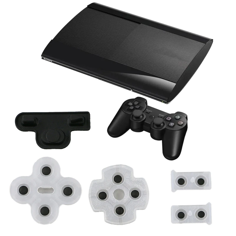 Almofadas de borracha de silicone macio 5 pçs/set acessórios de jogos de borracha condutora almofadas de substituição para ps3controller.