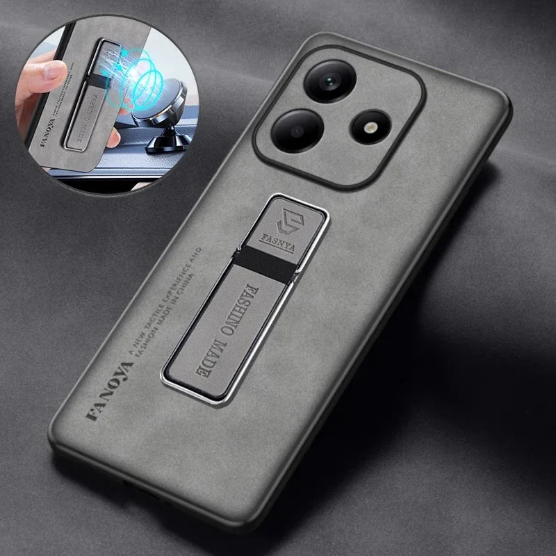 

For Xiaomi Poco X7 Pro Ironman X 7 Pro Sheepskin Leather Magnetic Stand Protection Shockproof Cover For Xiaomi Poco X7 Pro 5G