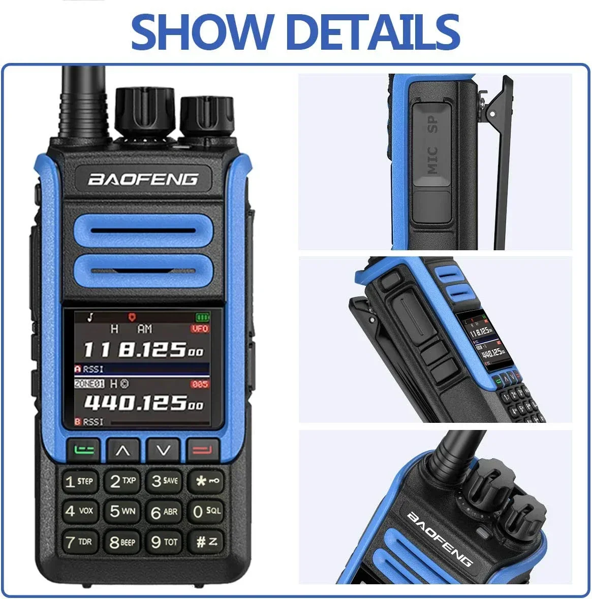 Tri Band 5W Baofeng BF-1802 999Channel Walkie Talkie 2 Way Radio Handheld Uhf Vhf Walkie Talkie