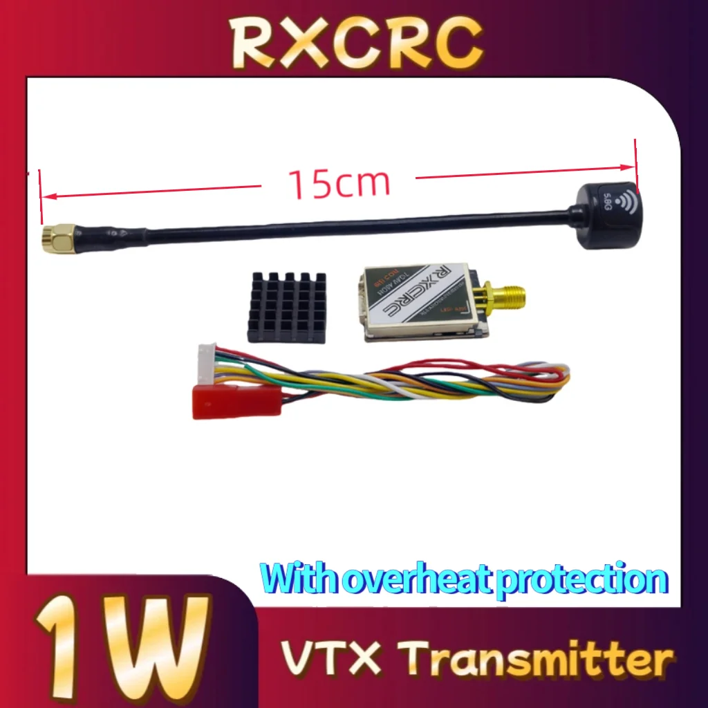 

RXCRC TBSprotocol 5.8G 48CH 1W VTX Video transmitter module FPV applicable to unmanned aerial vehicle remote control vehicles.