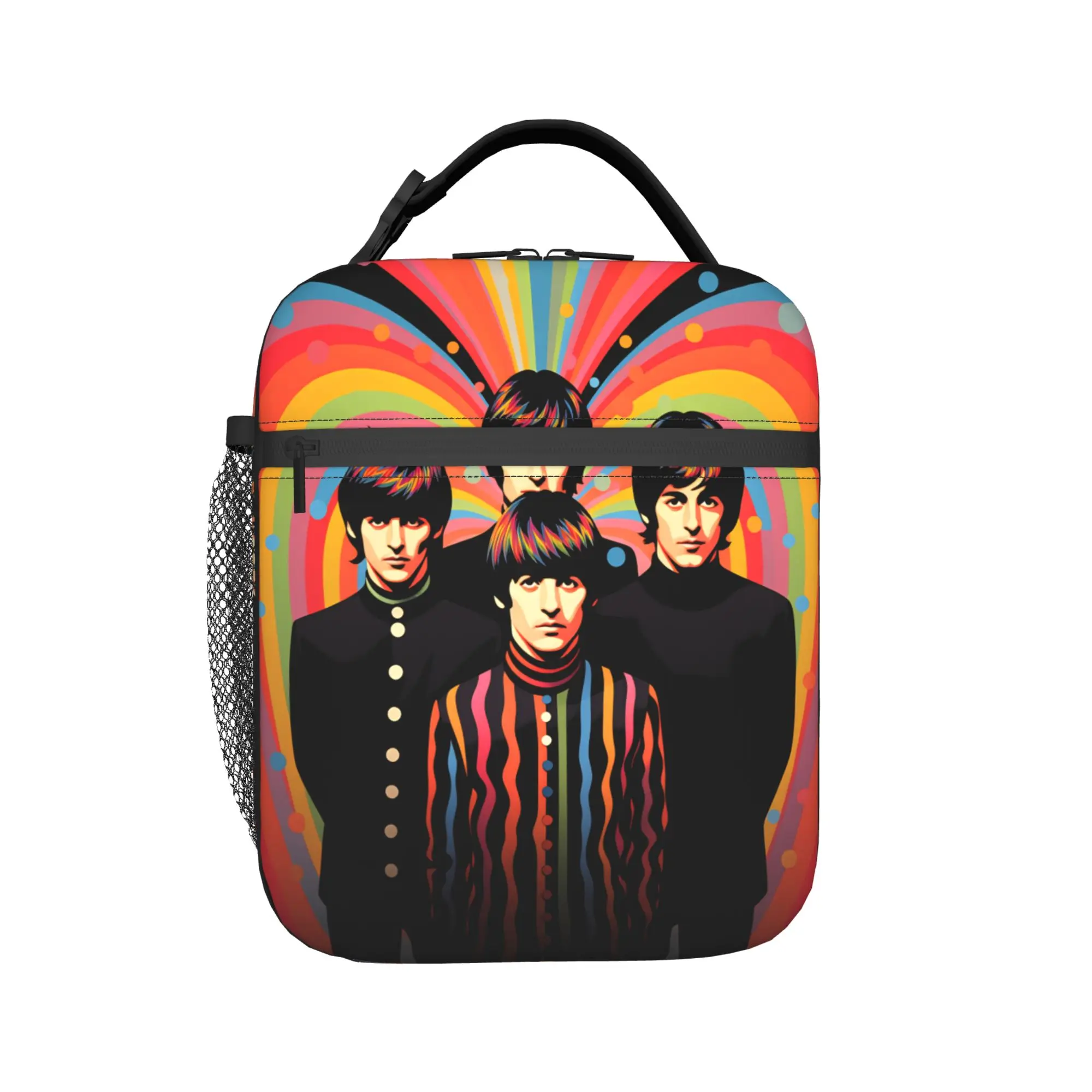 The B-Beatle-S Insulated Lunch Bag  Outdoor Picnic Lunch Box For Women Casual Graphic Thermal Tote Handbags Portable Cooler Bag