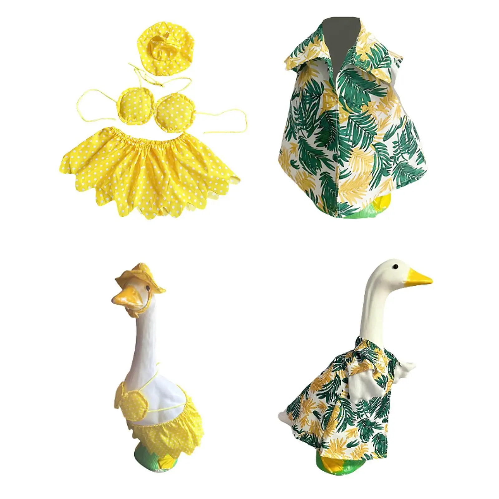Lawn Goose Outfit Fits 23 inch Statue Creative Cute Lovely Costume Goose Clothing for Patio Party Outdoor Backyard Holiday