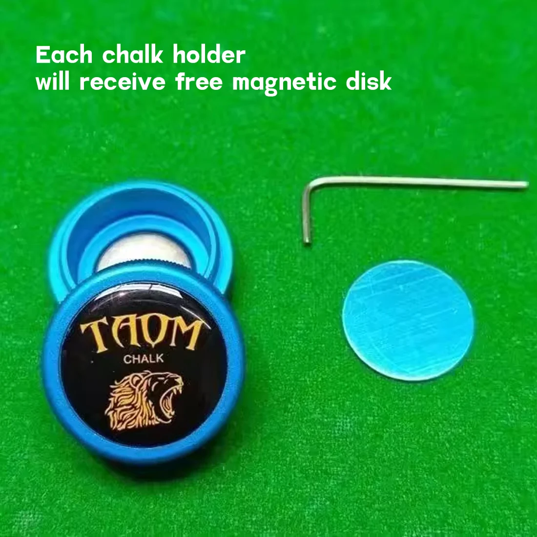 TAOM Pool Chalk Holder Round Shaped Practical Tool Billiards Accessories Magnetic Mini Chalk Tip Case Container Round Box