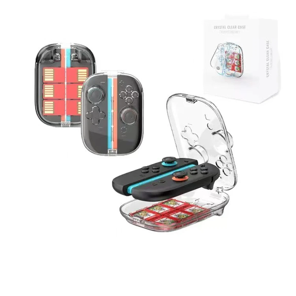 

Прозрачный защитный чехол для Joycon Switch 2 с отсеком для игровых карт, противоударный, защита от падений, игровые аксессуары