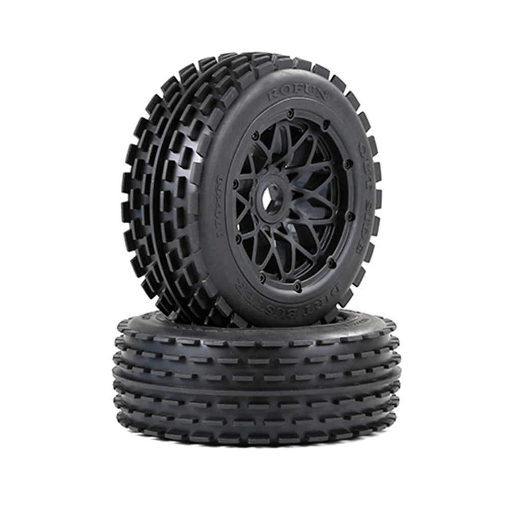 Off-Road Front Tyres Thickened Wheel Set for 1/5 HPI ROFUN ROVAN KM BAJA 5B Rc Car Parts,Black