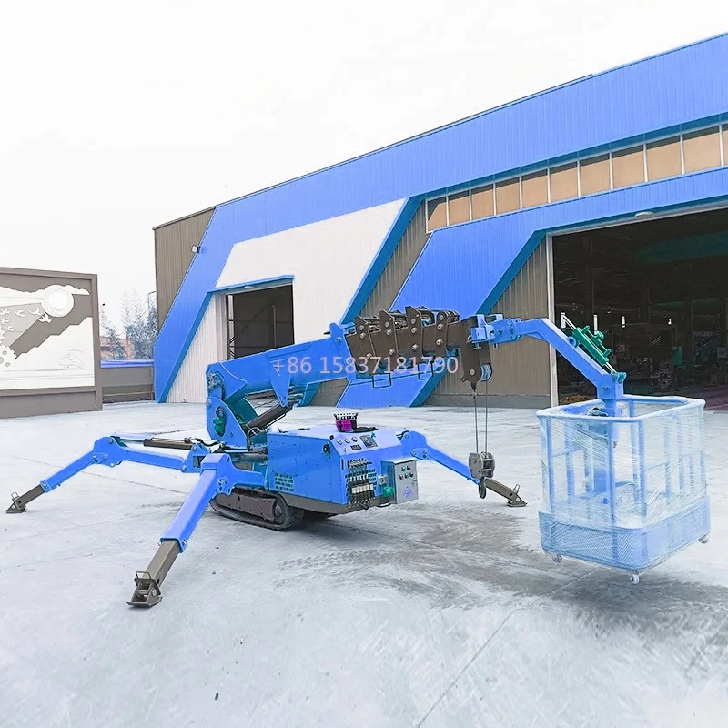 Grúa Araña Hidráulica con Plataforma Elevadora, Mini Grúa Araña de 2500 Kg para Espacios Reducidos, Plataforma Elevadora para Francia