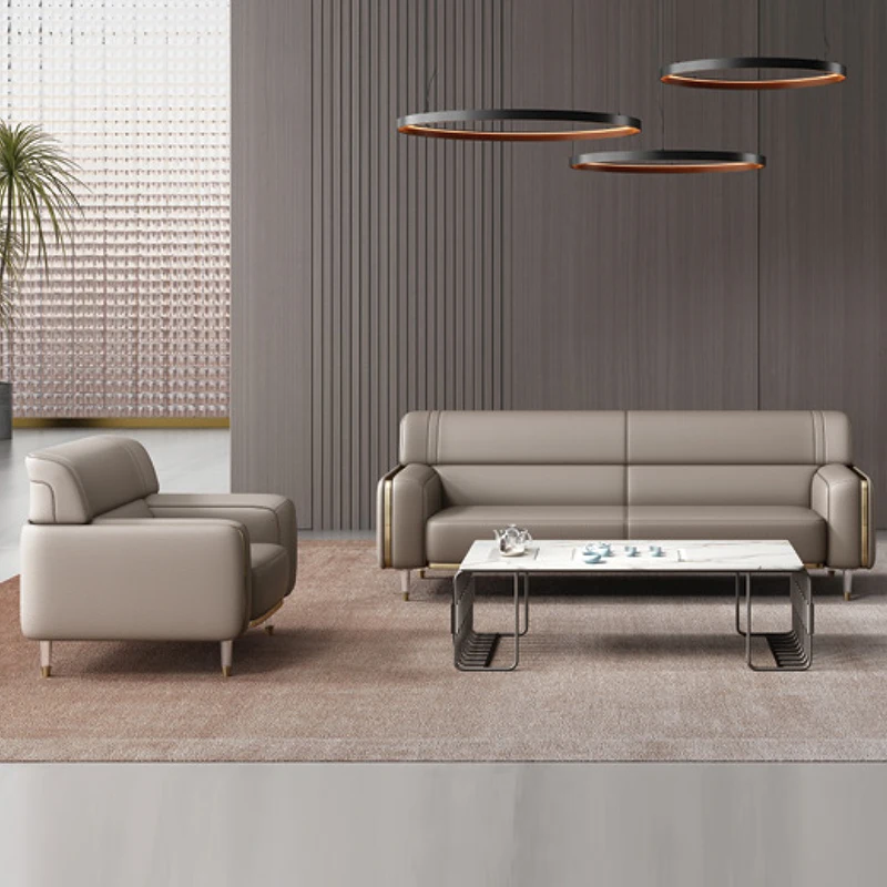 

Modern New Light Luxury High-end Texture Leather Office Sofa Multi-functional Combination Office Furniture Office Sofas