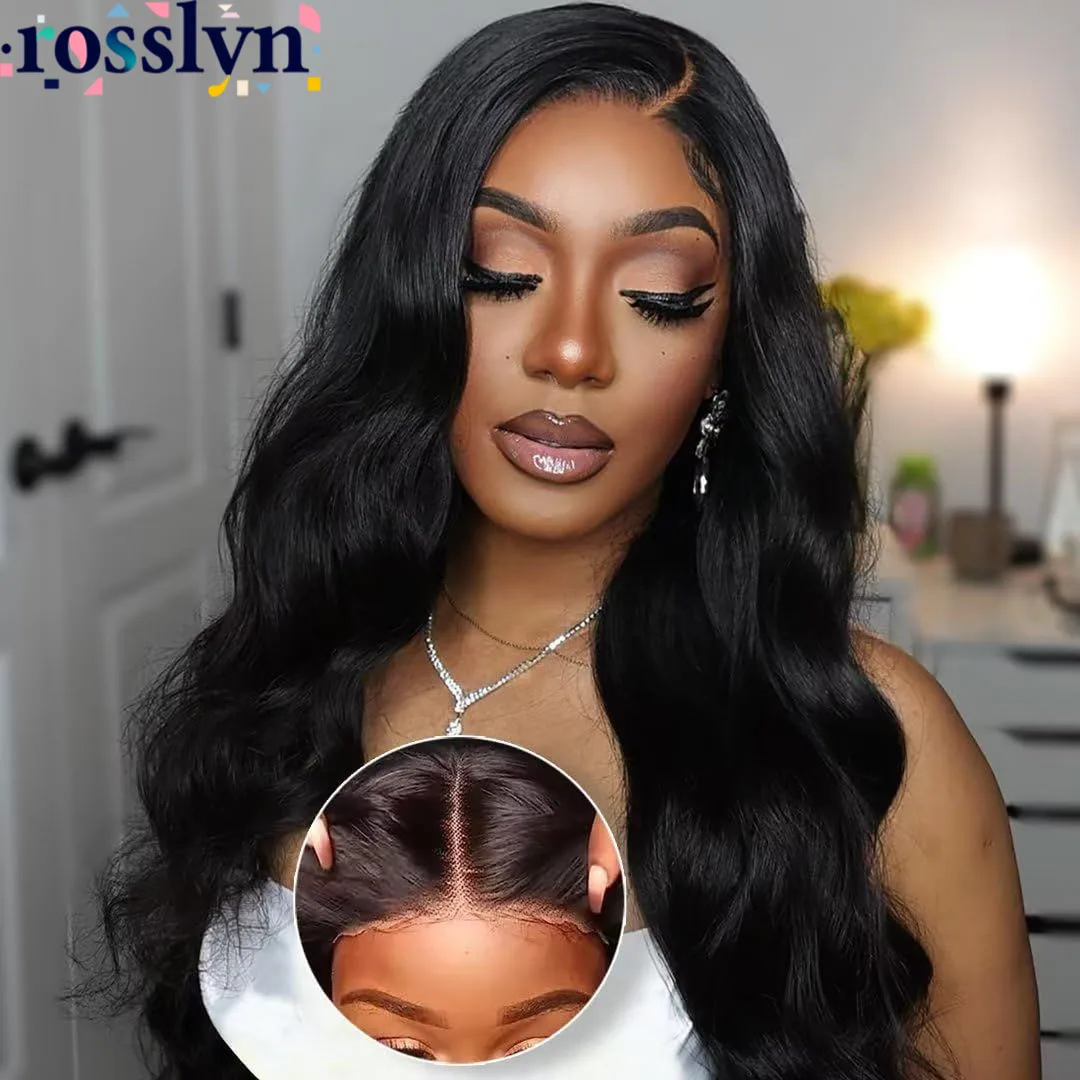 

Rosslyn Бесклеевой парик Объемная волна Парики из человеческих волос 1b Черный парик Предварительно вырезанный Предварительно выщипанный Высокая плотность 5x5 Бразильские парики Оригинал