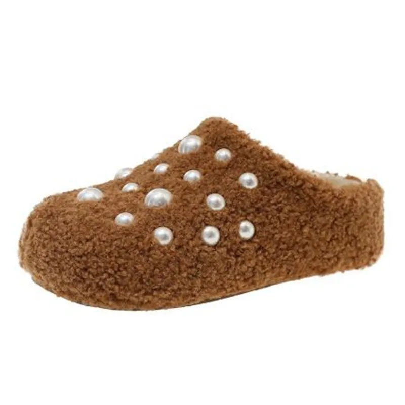 شتاء جديد إمرأة لؤلؤة نعال من القطن الحب كتم لينة وحيد الأحذية داخلي مريح لطيف صامت ضوء السجاد غرفة المعيشة النعال