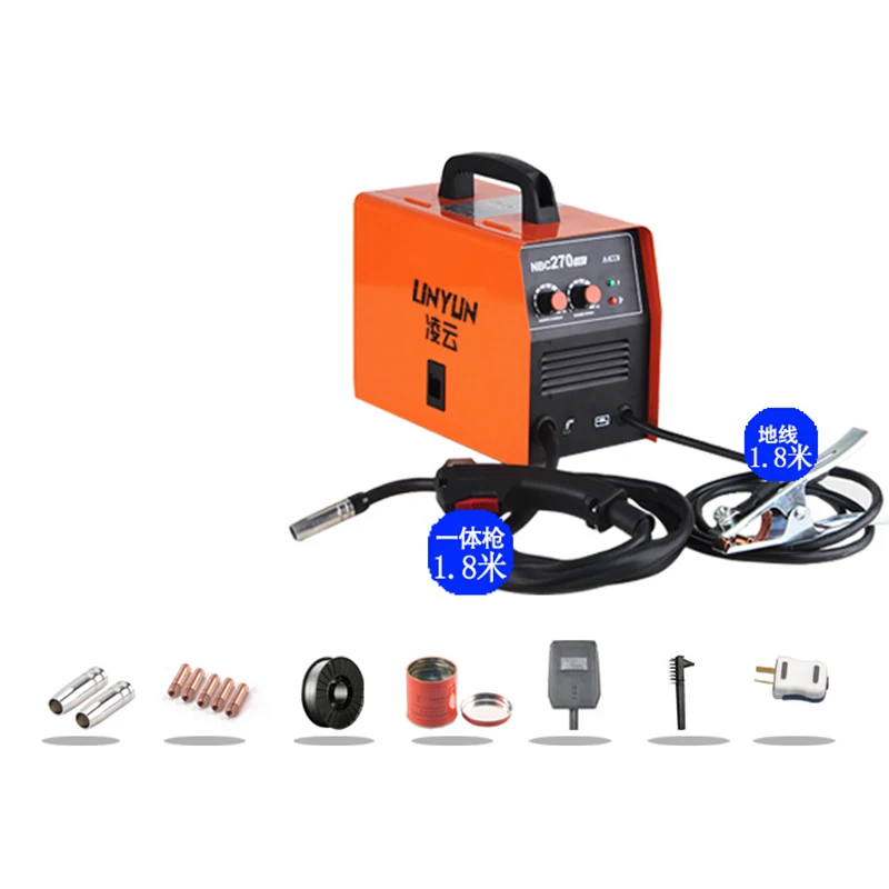 Máquina de Solda MIG Sem Gás NBC 270, Portátil, Equipamento de Soldagem Mini Doméstico Tudo-em-Um com Dupla Proteção