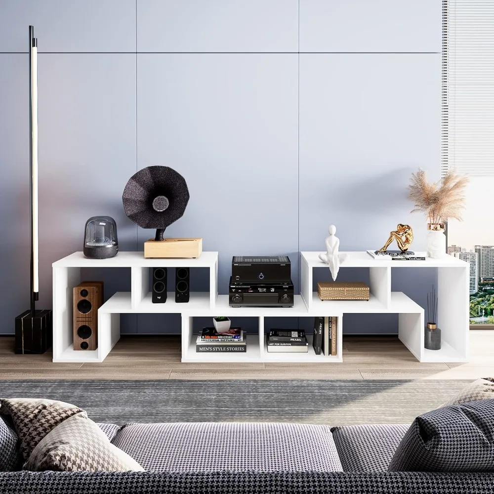 حامل تلفزيون حديث بسيط مكون من 3 قطع لأجهزة التلفاز مقاس 50-65 بوصة، ومركز ترفيه مجاني، وحل تخزين الوسائط