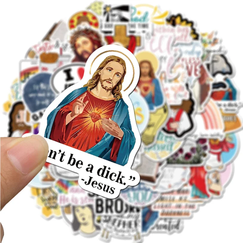 50 PCS Christian God Jesus Faith Cartoon Graffiti Skateboard Notebook Guitar Phone Waterproof Sticker Toy Gift Wholesale