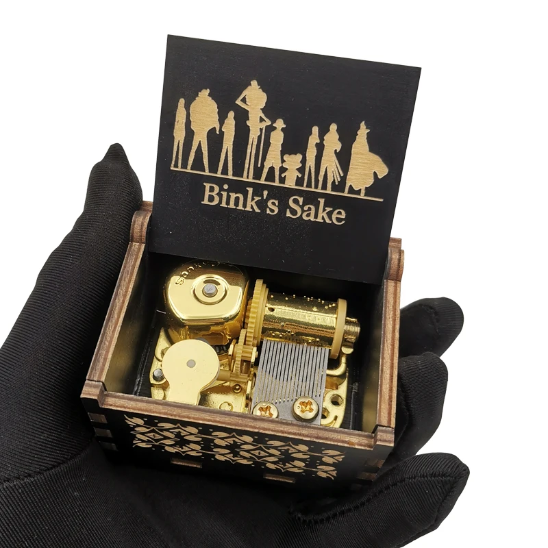 Anime Bink's Wooden Music Box Luxury Gold Movement Boutique Handmade Gift Sake Fans Birthday Christmas New Year Souvenir