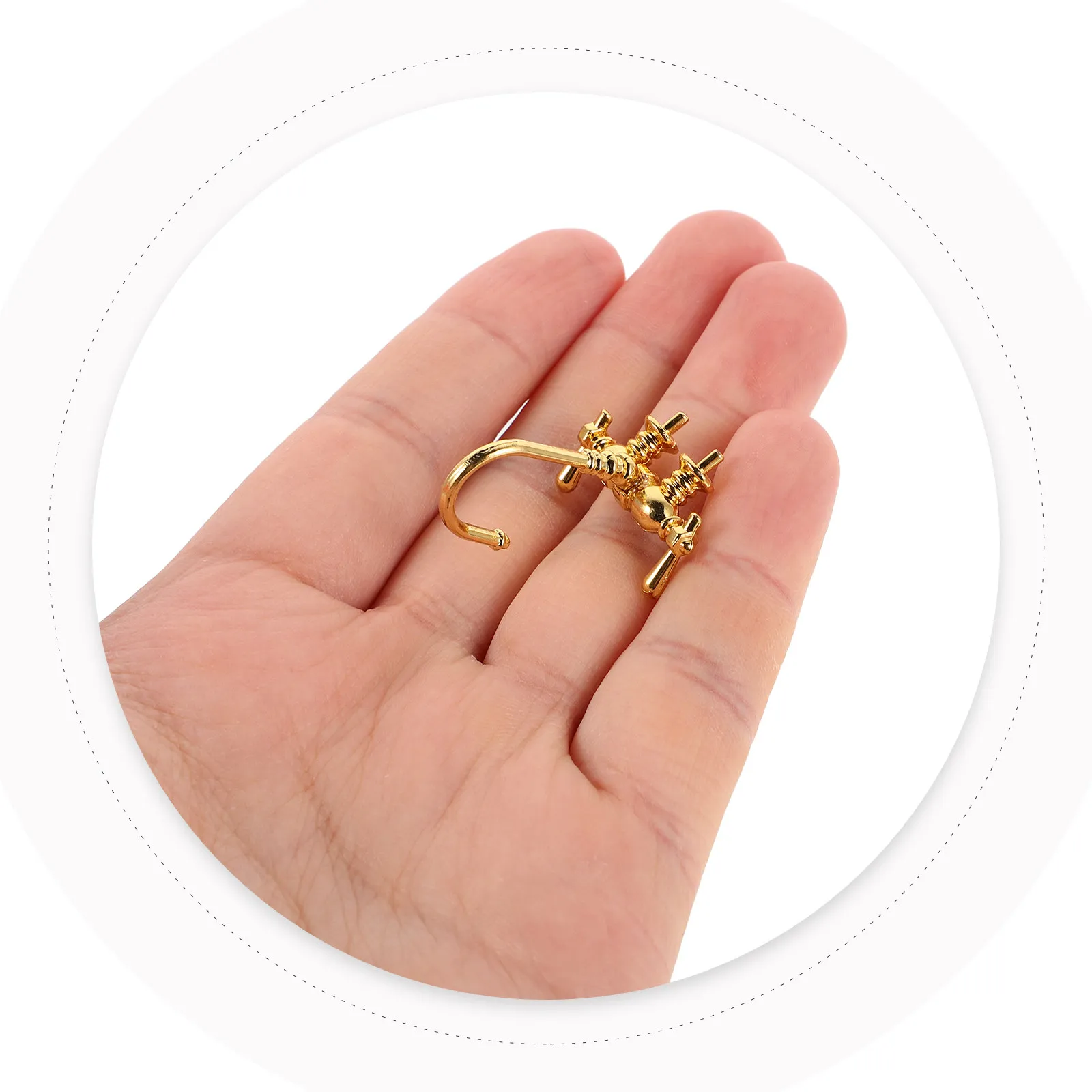 

Miniature Metal Faucet Vintage Style 1:12 Mixer Tap Bathroom Kitchen Accessory Bath Tub Scene Decoration Realistic