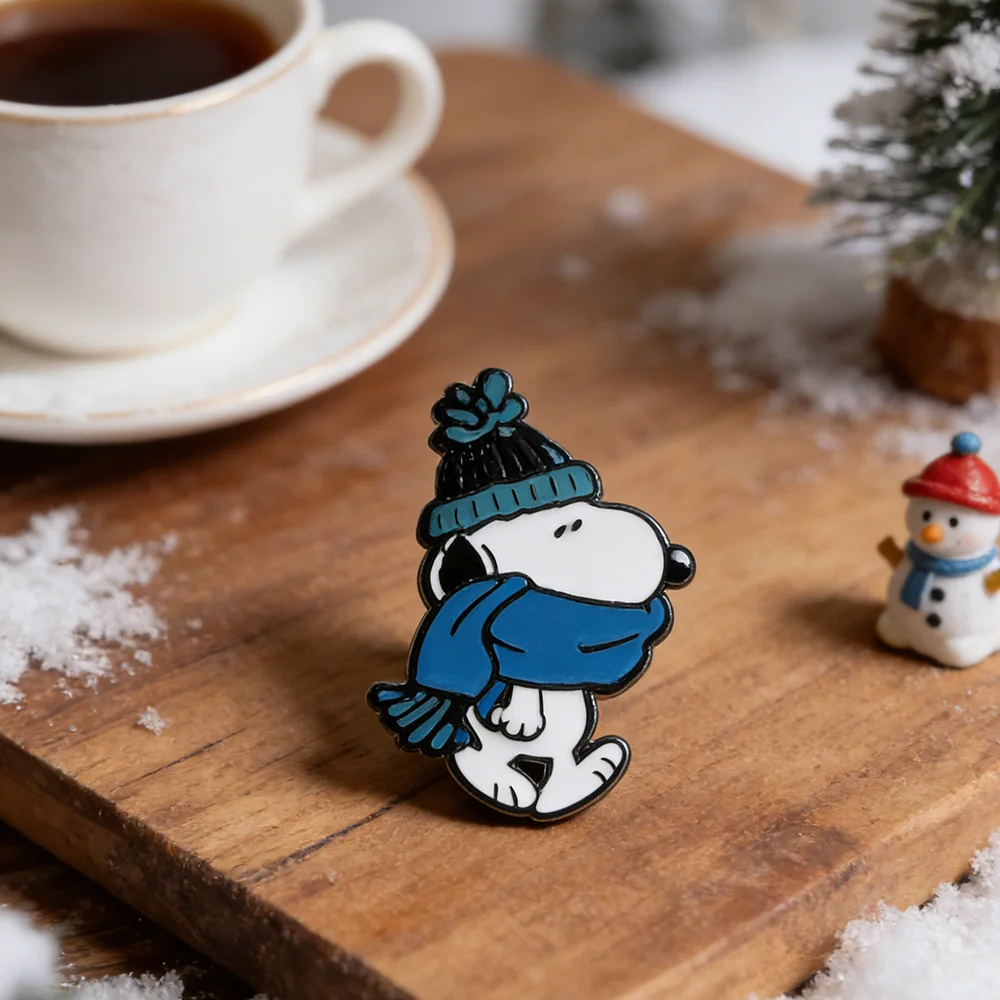 Snoopy Enamel Lapel Pins Cute Cartoon Dog Collectible Brooch Badges for Sport Chef Pilot Fans Gift LapelPin Collectors Item