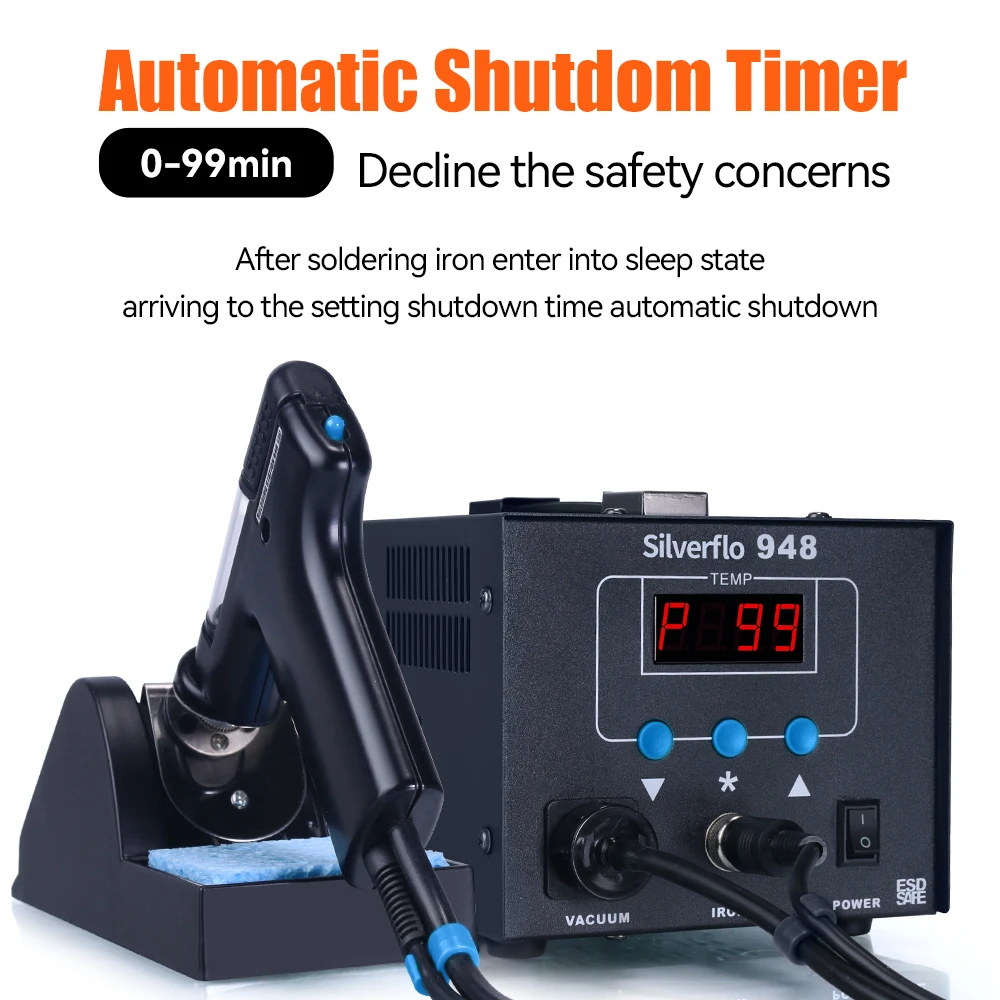 Silverflo 948 Desoldering Station 90W Suction Tin Gun Electric Vacuum ...