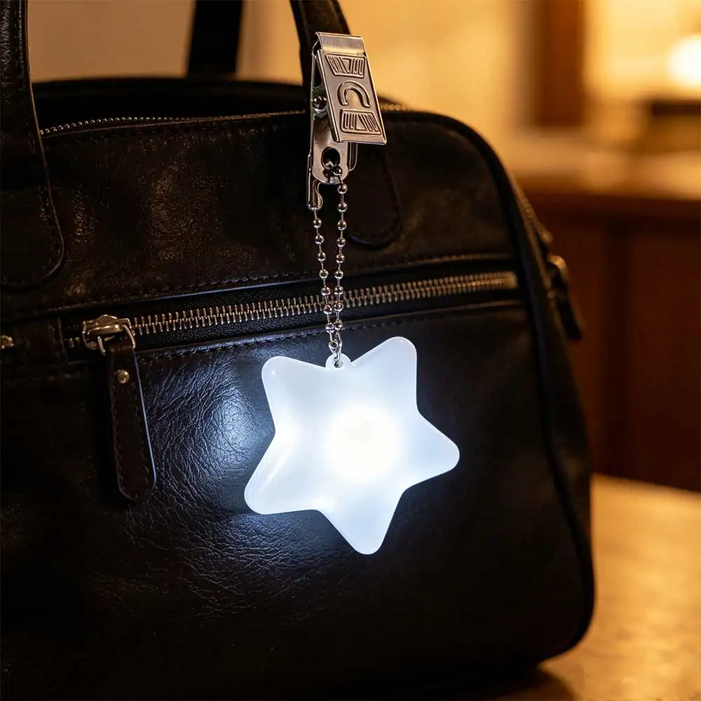 Automatic Activated Heart LED Light Star Shaped Backpack Decor Handbag Lamp Touch Sensor Keychain Clip Light Bag Lamp Women Girl
