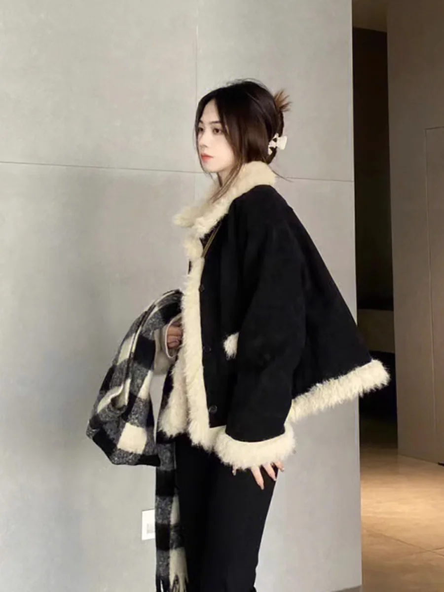 Winter koreanische Mode Lamm wolle Jacke warme Frauen sowie Samt mäntel lässig Plüsch verdicken Chaquetas Chic Pelz integrierte Oberbekleidung