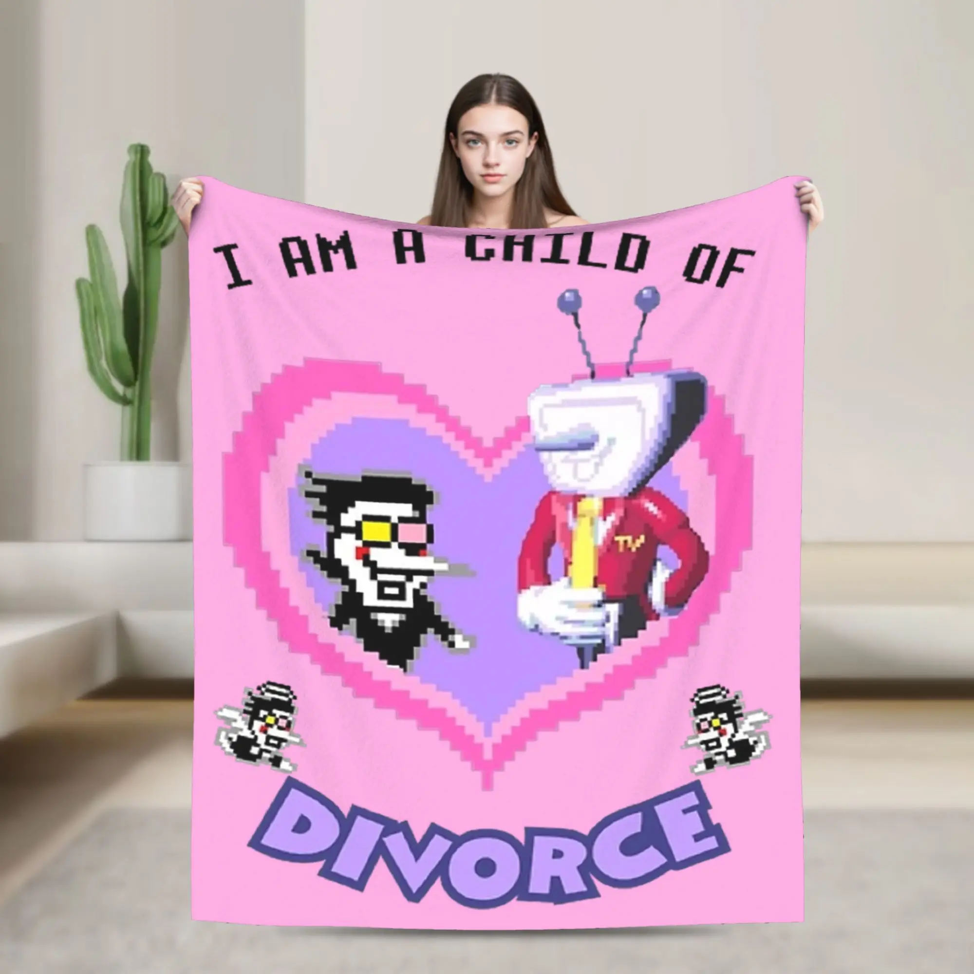 Spamton And Tenna Child Of Divorce Deltarune Blankets Flannel Autumn/Winter Soft Throw Blankets for Home Bedroom Bedspreads