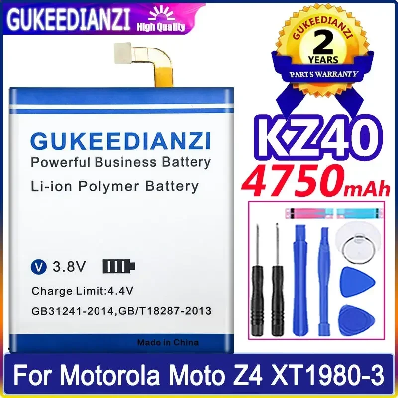 

Lightweight Safe KZ40 4750mAh Mobile Phone Battery For Motorola Moto Z4 XT1980-3