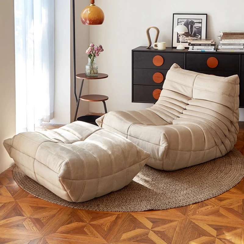 

Caterpillar lazy sofa Internet celebrity fabric living room balcony designer leisure single sofa