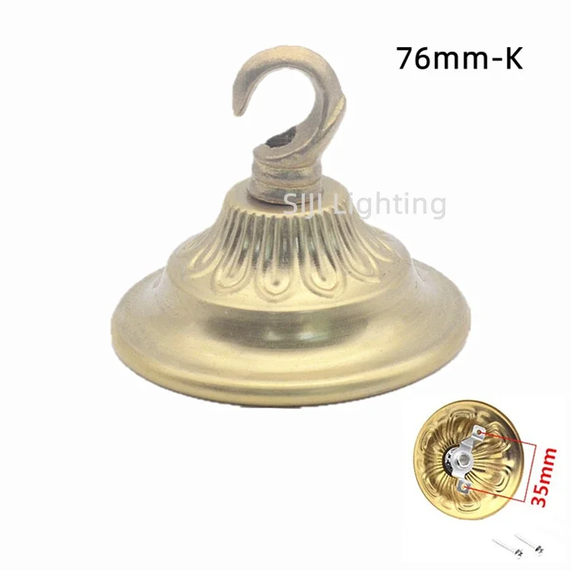 Retro Lamp Base Brass Ceiling Rose Copper Ceiling Canopy Ceiling Plate with Ceiling Hook Rings Vintage Chandeliers Pendant Light