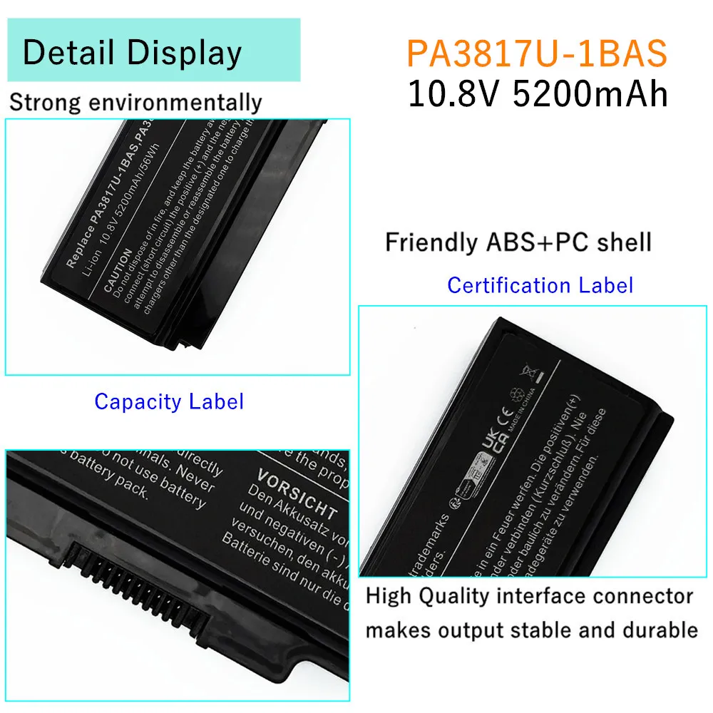 Laptop Battery For Toshiba C600D C655 C660 C670 C675 L600 L630 L635 L640 PA3817U-1BRS PA3817U-1BAS PA3818U-1BRS PA3819U-1BRS