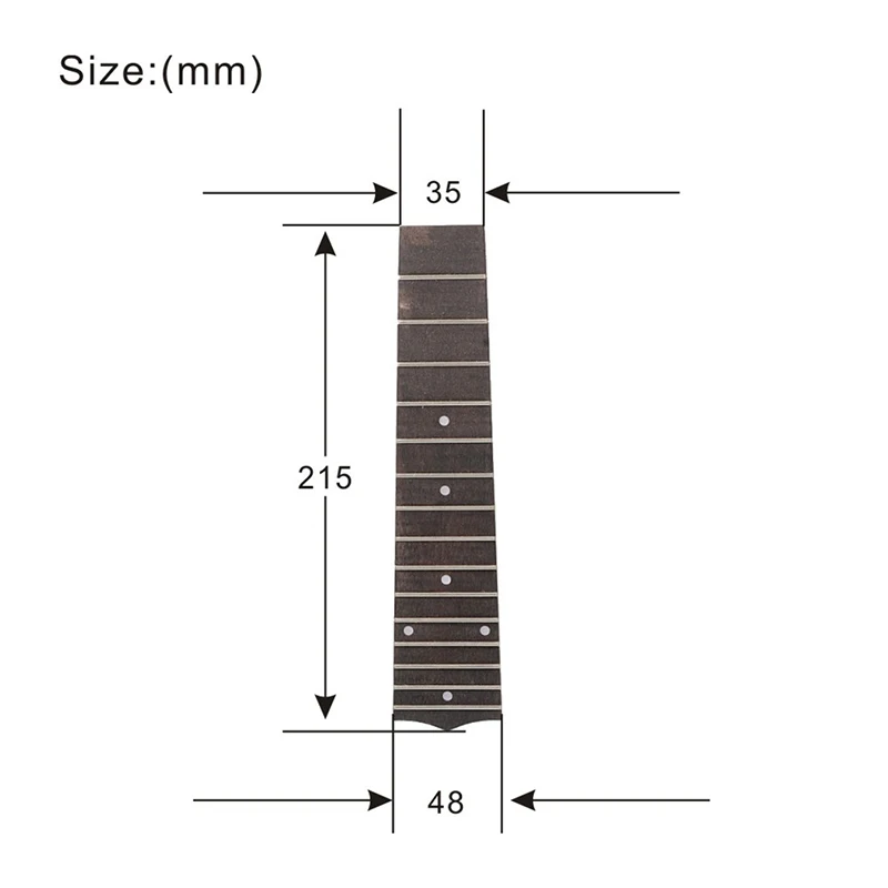 21 Soprano Ukulele Fingerboard for Ukulele with 4MM Dot 15 Fret Rosewood UK Fretboard Replacement