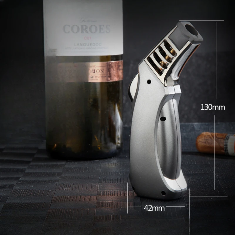 2024 New Jobon Outdoor BBQ Torch Turbo Jet Flame Butane Gas Kitchen Cigarette Spray Gun Windproof Metal Pipe Cigar Lighter