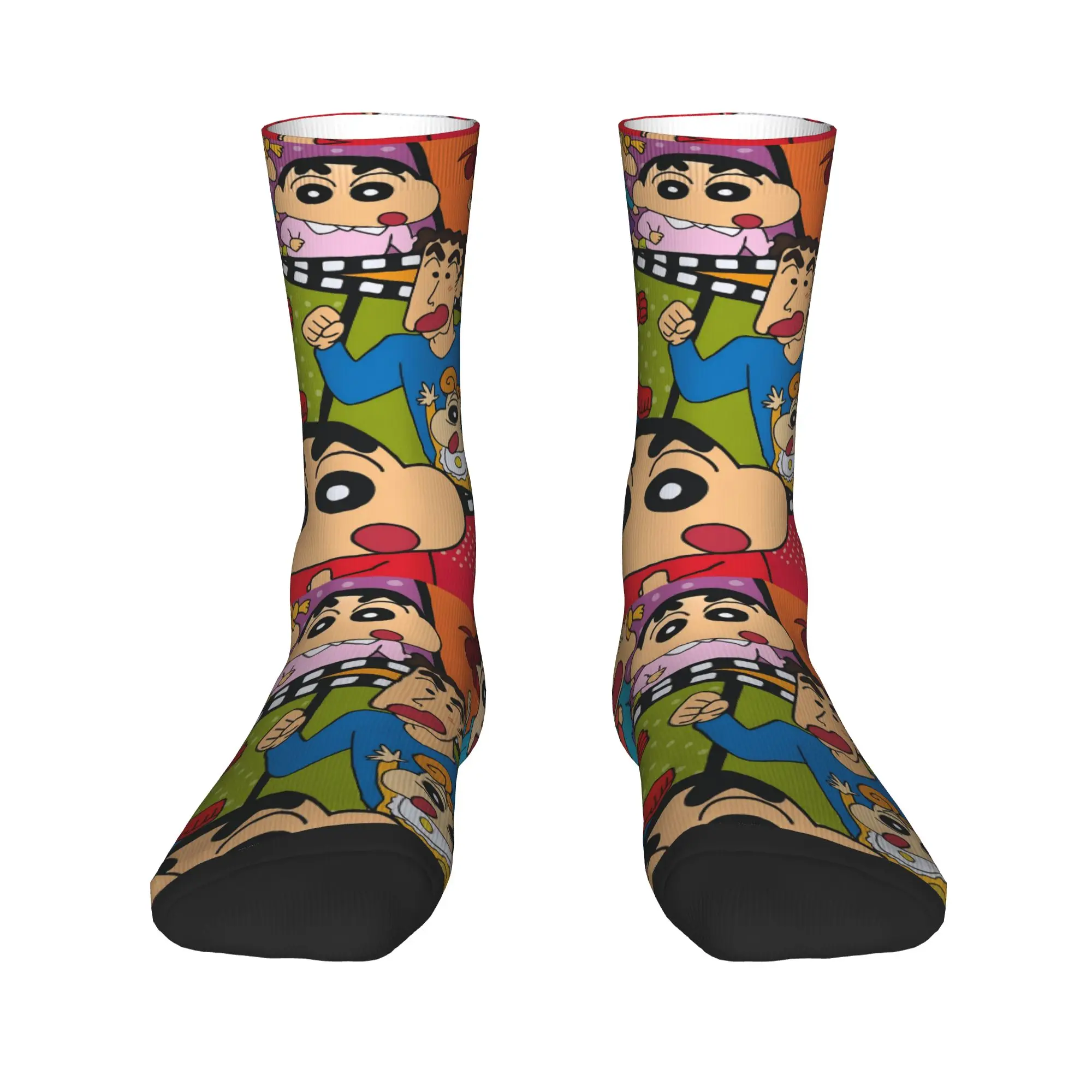 Couple Socks Crayon Shin-chan   Stockings Autumn Funny Medium Soft Socks Design Running Sports Non Skid Socks