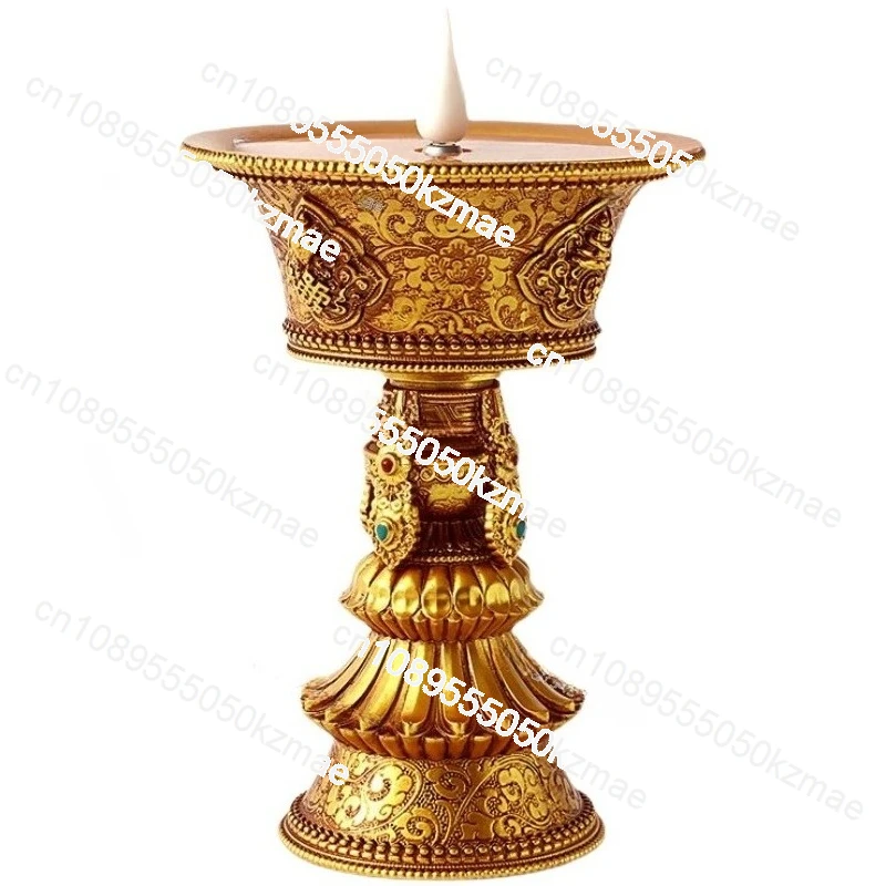 Suitable for LED candle engraving process resin wax 19.5cm electric light charging warm white