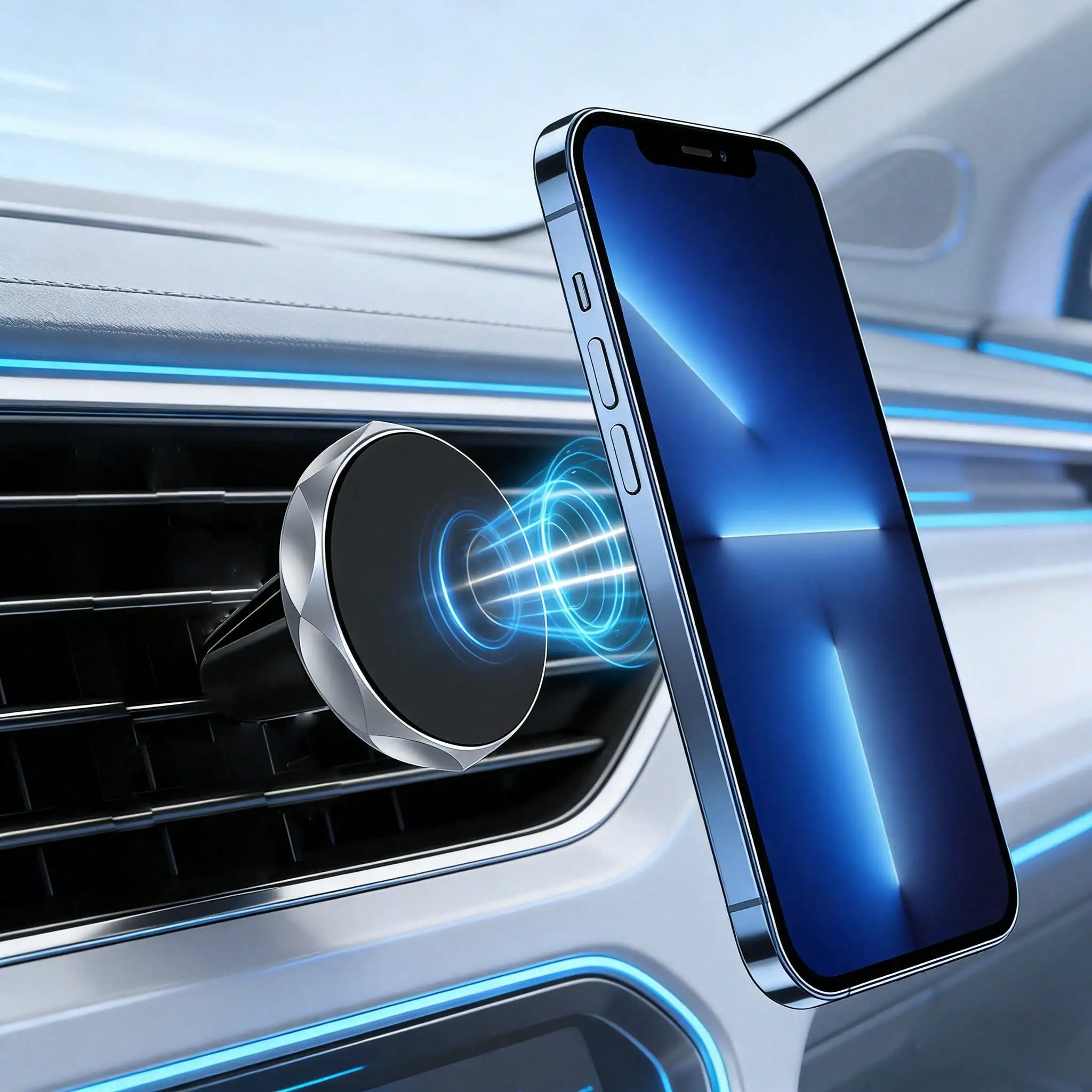 

Universal Magnetic Car Phone Holder, Air Vent Mount, Strong Adsorption, Stable Driving, 360° Rotation, Easy Installation, Suitable For All Phones