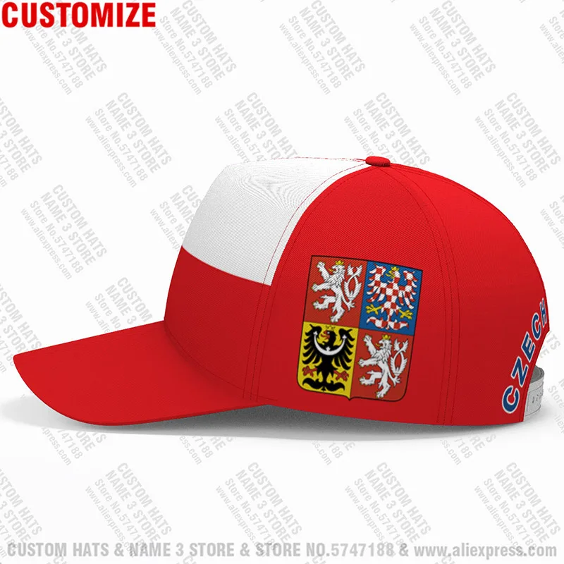 Czech Republic Youth Diy Free Custom Name Number Cze Boy Hat Nation Flag Czechia Country Cz College Print Photo Baseball Cap