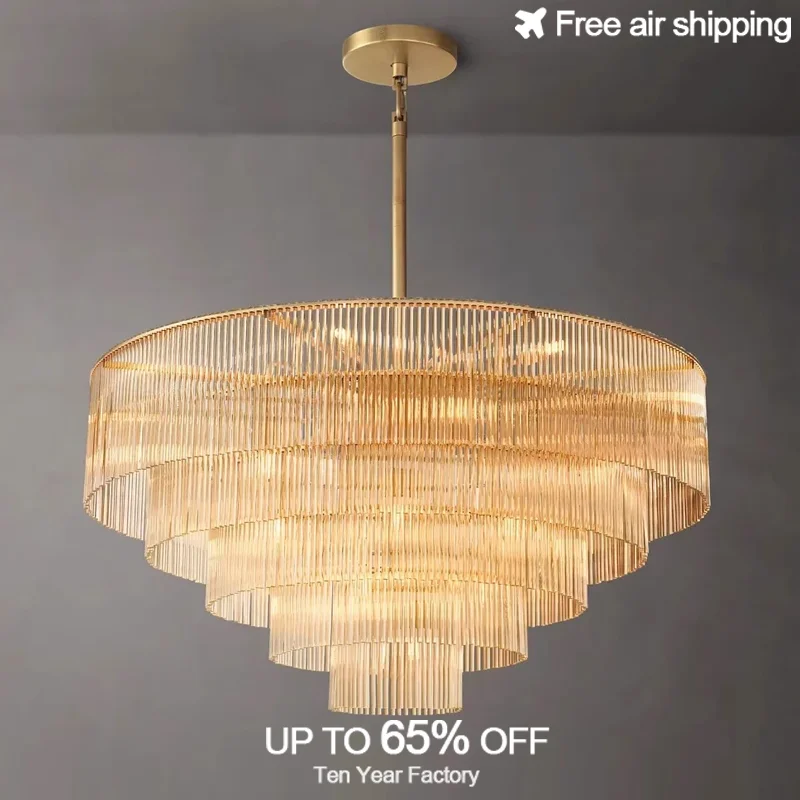 

Nordic luxury art deco chandelier with glass light shade and full brass for dining room decorative hanging ceiling light fixture