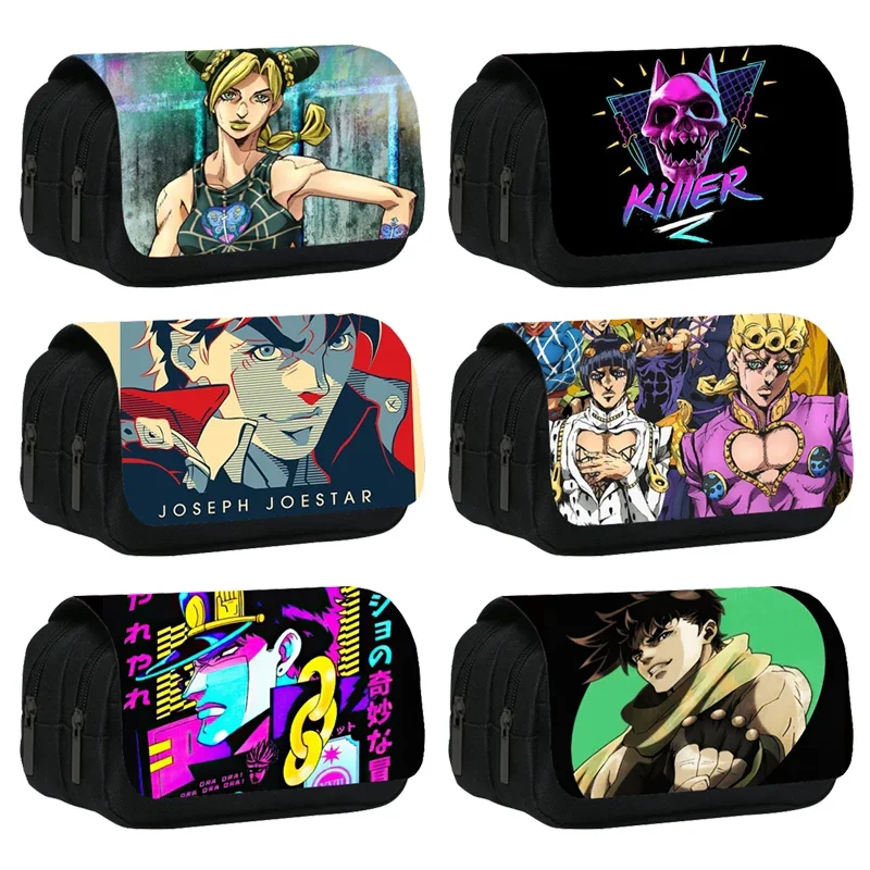 Estuche de Anime Jojo Bizarre Adventure para mujer, estuche de cosméticos Kujo, Shelly, Yoshikage, KILLER QUEEN, estuche para lápices, estuches para