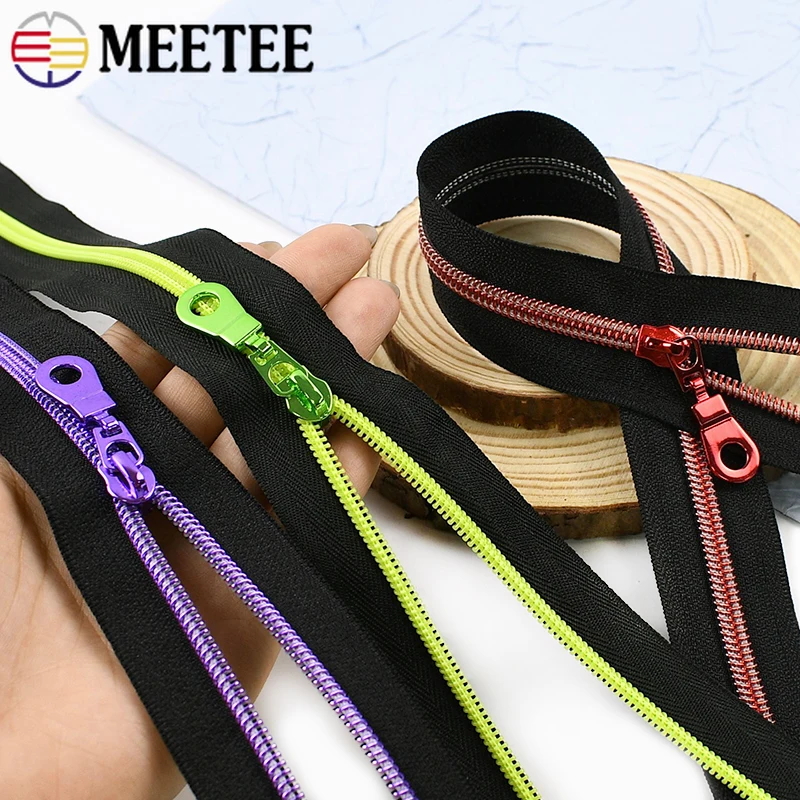 

1-5M 5# Nylon Zippers with Zipper Sliders for Bags Jacket Closure Zip Tape Garment Decor Zips Repair Kit DIY Sewing Accessories
