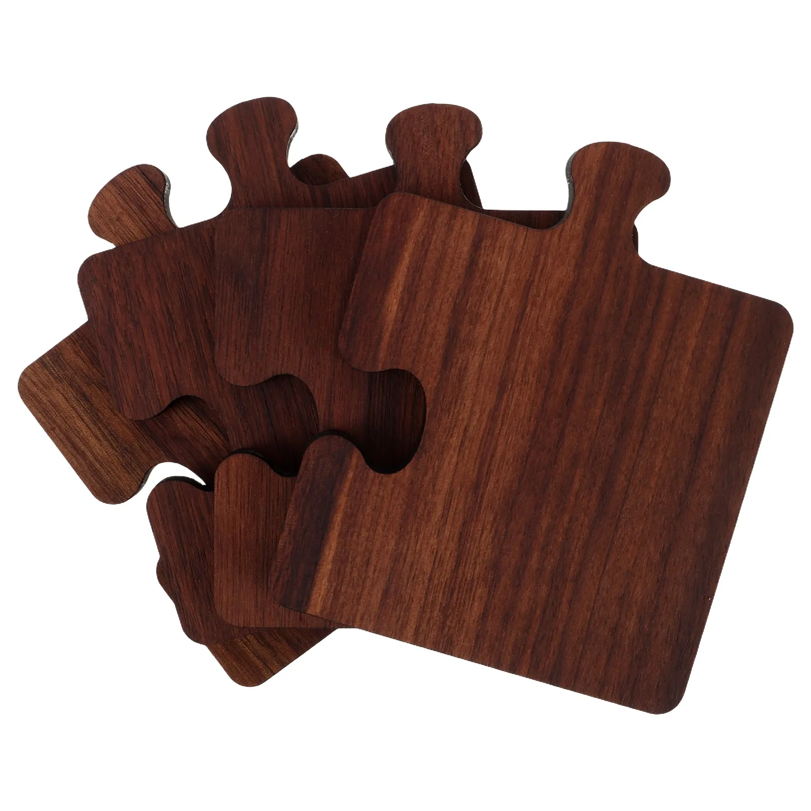 

4Pcs Insulated Wood Puzzle Coasters Aesthetic Tabletop Drink Mats Heatproof Unique Japanese Style for Mugs Glasses