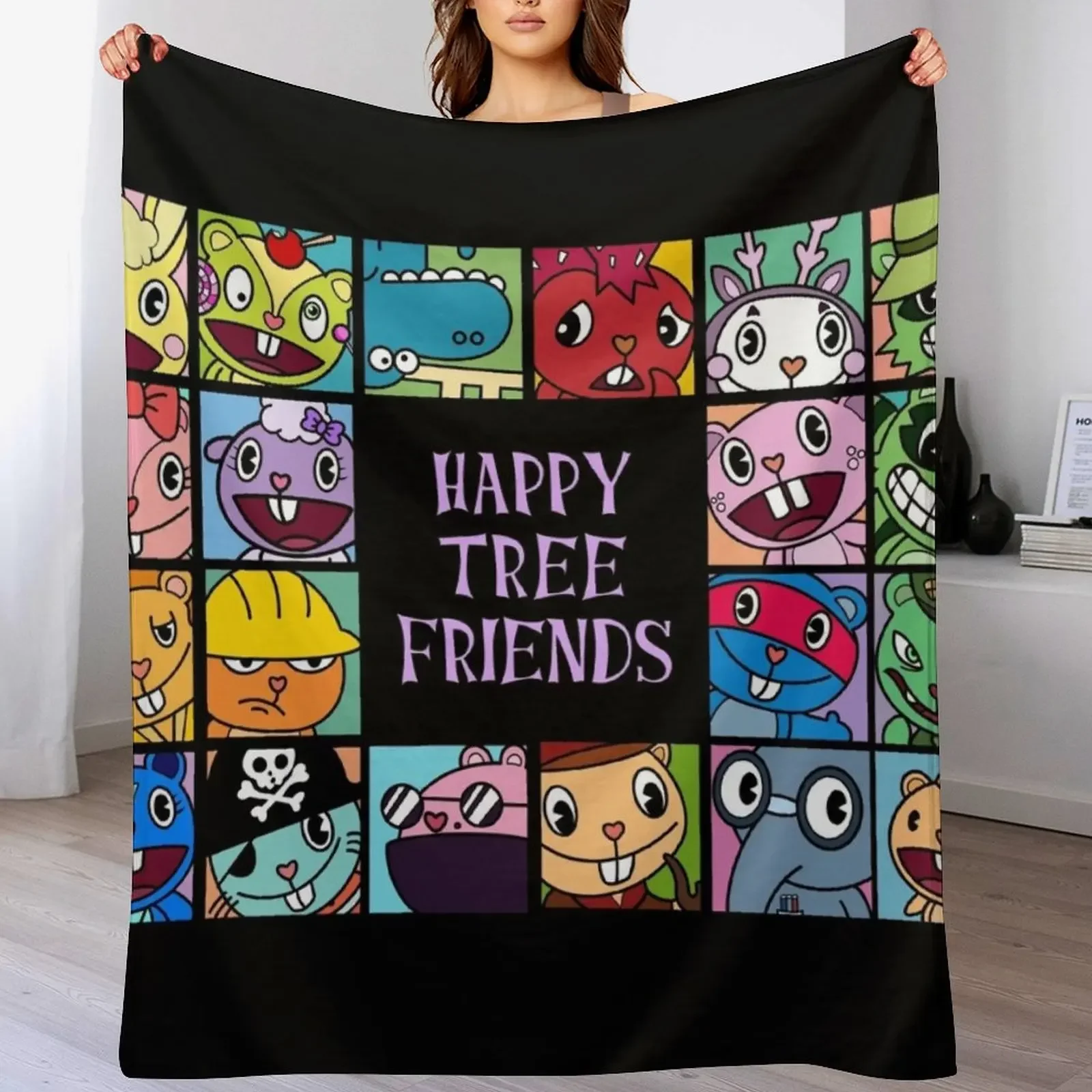 

Happy Tree Friends Throw Blanket Luxury Brand Flannel Fabric Stuffeds Sleeping Bag Blankets