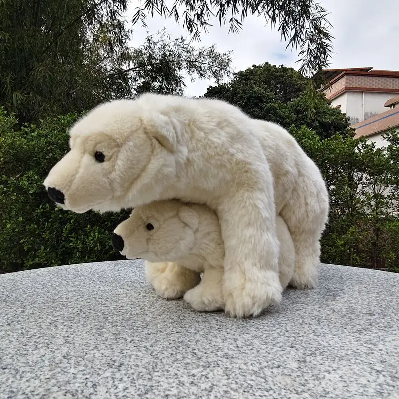 Simulatie Moeder en Kind Ijsbeer Knuffel Pop Schattige Grote Beer Pop Verjaardagscadeau Valentijnsdag Cadeau L44xH26cm