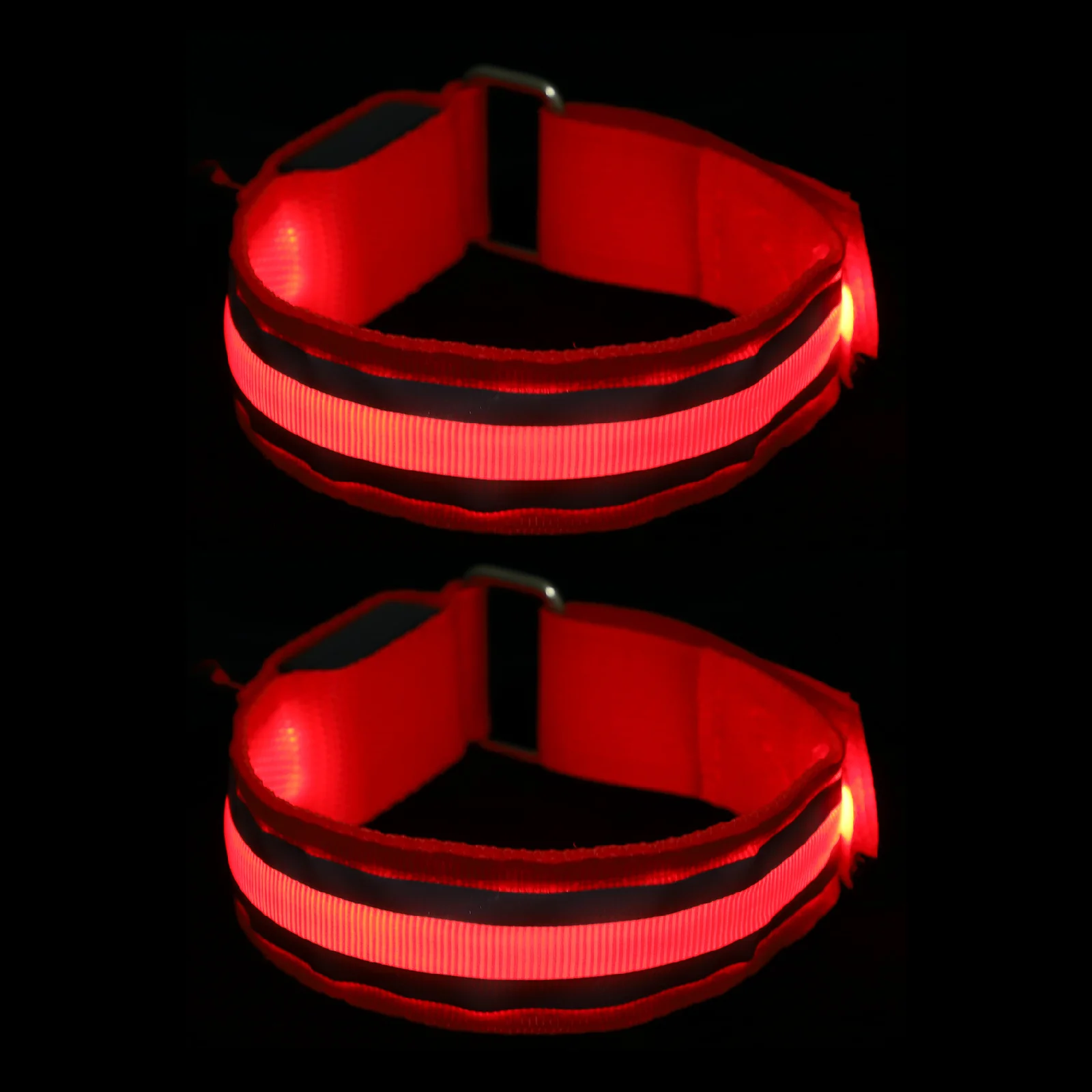 

2Pcs LED Luminous Armband Night Running Bracelet Reflective Flashing Sports Wristband Glowing Running Supplies