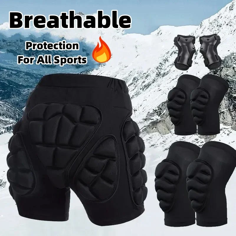 Picture 6: Children's Ski Hip Protector Pants Ice Scooter Sports Protective Gear with Knee Elbow Wrist Pads for Cycling Skating Women Men