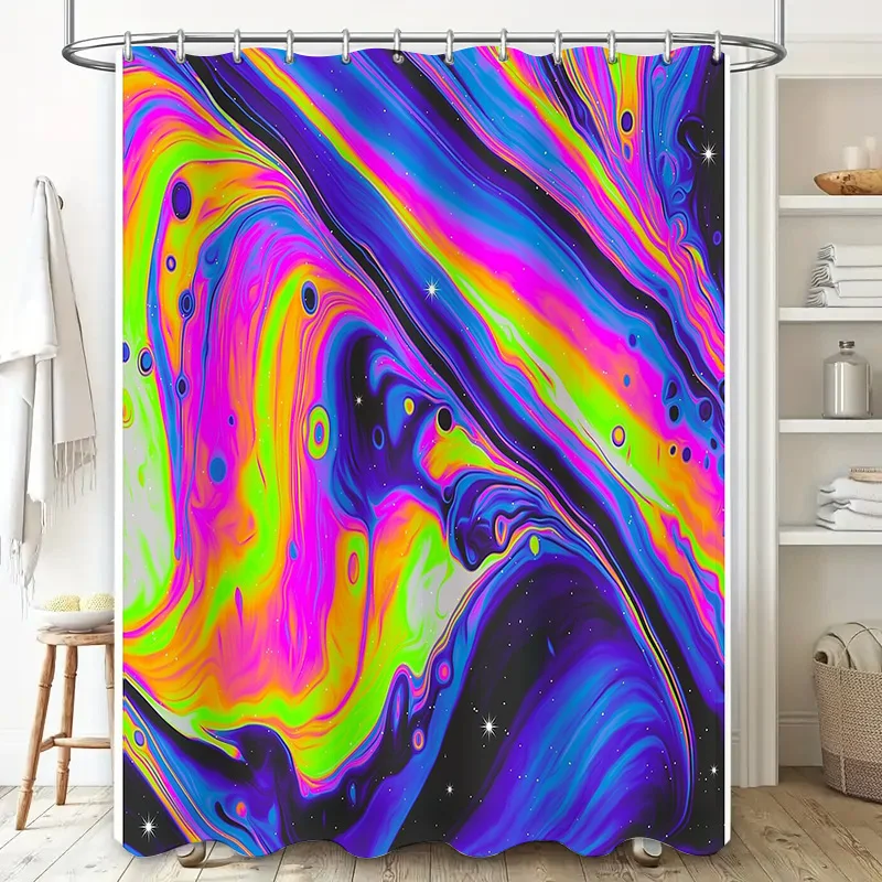 Abstract Fluid Art Shower Curtain Modern Marble Texture Bathroom Decor Waterproof Artistic Home Decor Premium Fabric Backdrop