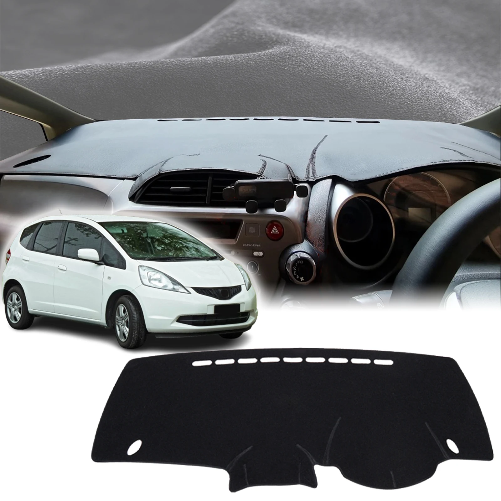 لهوندا جاز 2007-2013 صالح المكوك 2011-2014 داشمات داشمات ظلة غطاء لوحة القيادة وسادة واقية السجاد اكسسوارات السيارات #1